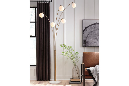 Taliya Champagne/White Arc Lamp - L725119 - Luna Furniture - Dallas Store