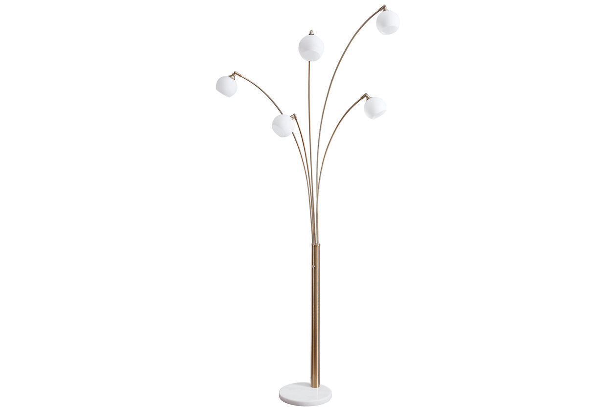 Taliya Champagne/White Arc Lamp - L725119 - Luna Furniture - Dallas Store
