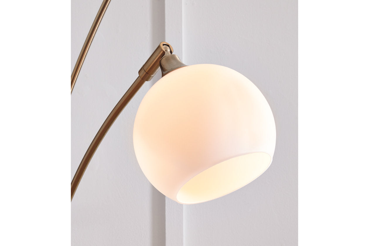 Taliya Champagne/White Arc Lamp - L725119 - Luna Furniture - Dallas Store