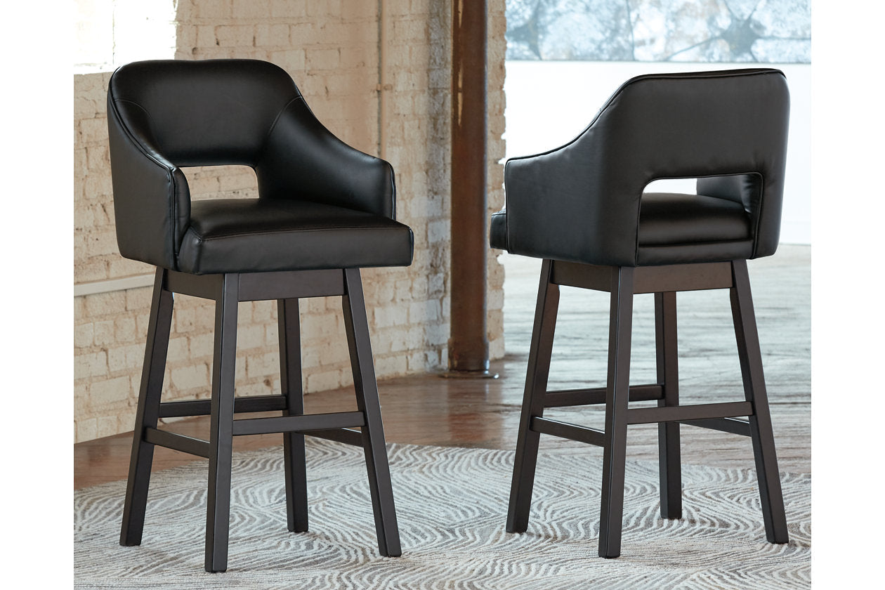 Tallenger Black/Dark Brown Bar Height Barstool, Set of 2 - D380-930 - Luna Furniture - Dallas Store