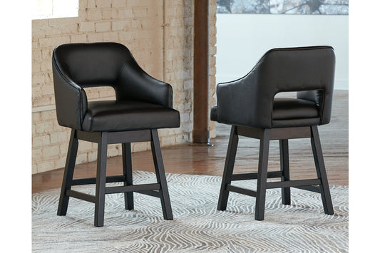 Tallenger Black/Dark Brown Counter Height Barstool, Set of 2 - D380-924 - Luna Furniture - Dallas Store