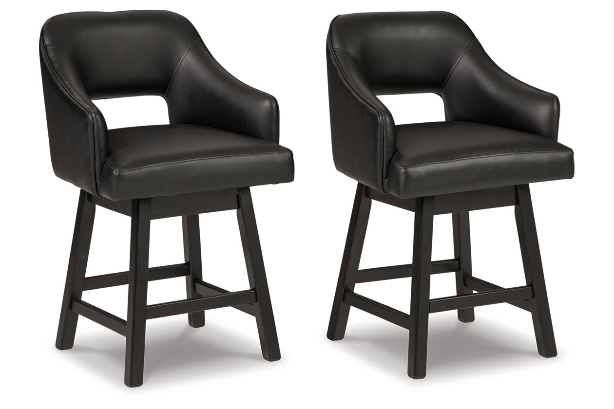 Tallenger Black/Dark Brown Counter Height Barstool, Set of 2 - D380-924 - Luna Furniture - Dallas Store