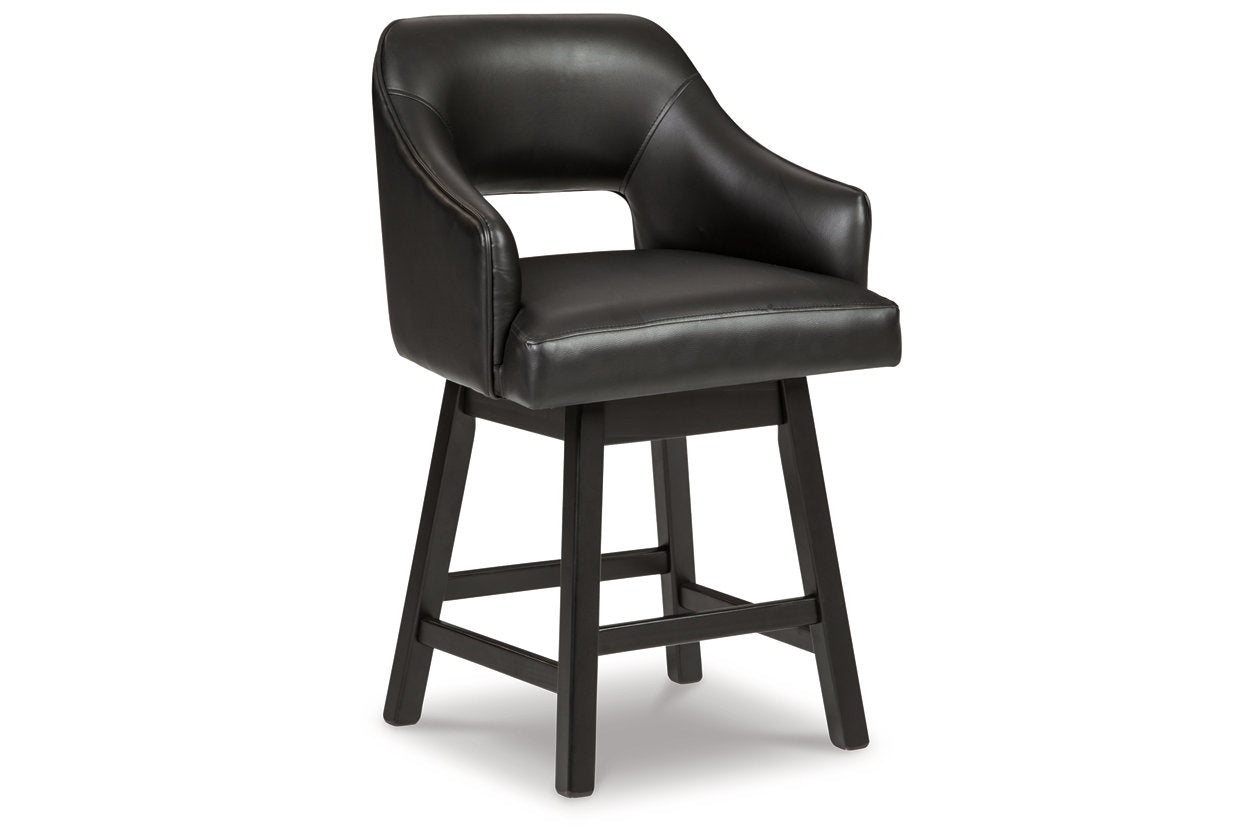 Tallenger Black/Dark Brown Counter Height Barstool, Set of 2 - D380-924 - Luna Furniture - Dallas Store