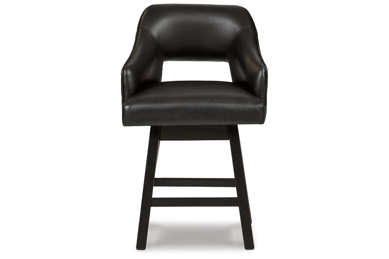 Tallenger Black/Dark Brown Counter Height Barstool, Set of 2 - D380-924 - Luna Furniture - Dallas Store