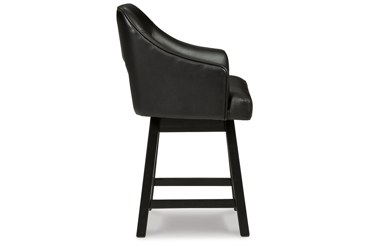 Tallenger Black/Dark Brown Counter Height Barstool, Set of 2 - D380-924 - Luna Furniture - Dallas Store