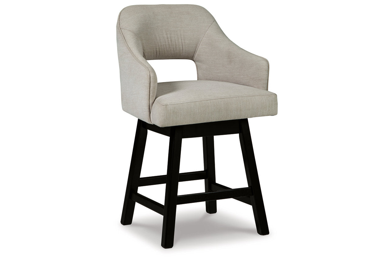 Tallenger Linen/Brown Counter Height Barstool, Set of 2 - D380-724 - Luna Furniture - Dallas Store