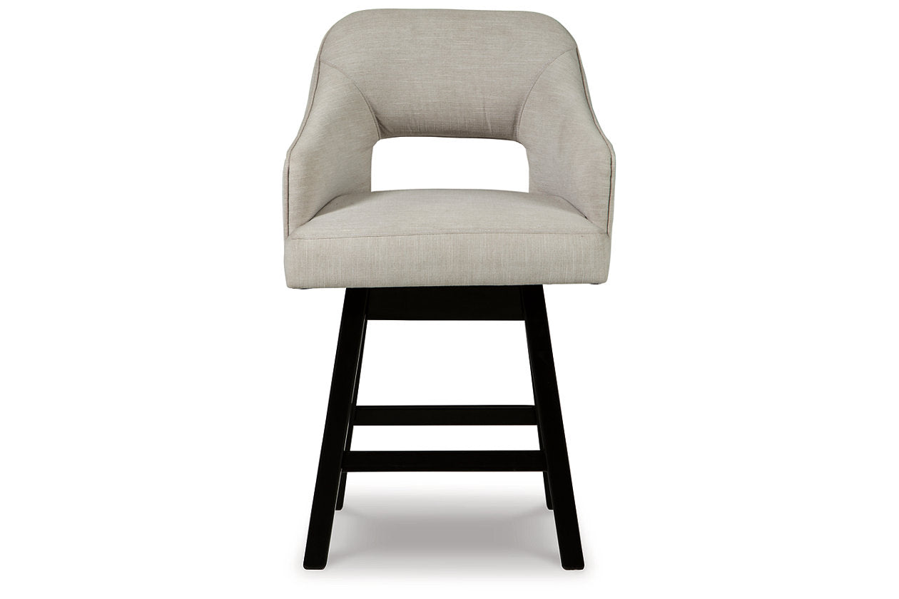 Tallenger Linen/Brown Counter Height Barstool, Set of 2 - D380-724 - Luna Furniture - Dallas Store