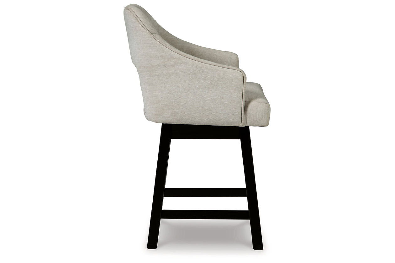 Tallenger Linen/Brown Counter Height Barstool, Set of 2 - D380-724 - Luna Furniture - Dallas Store