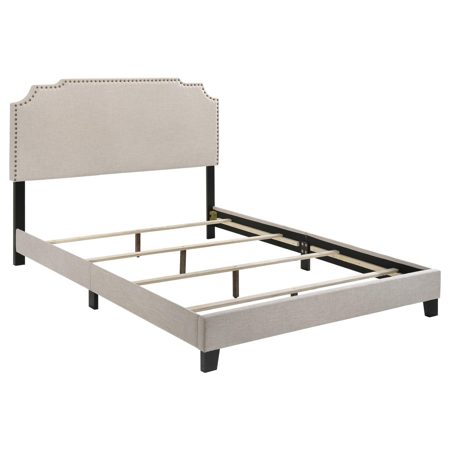 Tamarac Upholstered Nailhead Eastern King Bed Beige - 310061KE - Luna Furniture - Dallas Store