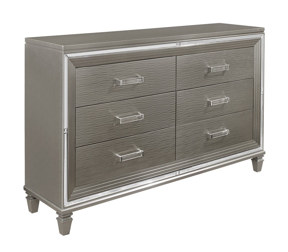 Tamsin Silver/Gray Metallic Dresser - 1616-5 - Luna Furniture - Dallas Store