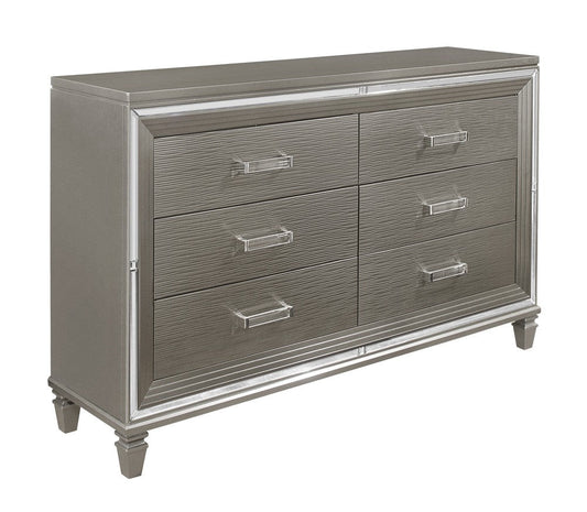 Tamsin Silver/Gray Metallic Dresser - 1616-5 - Luna Furniture - Dallas Store