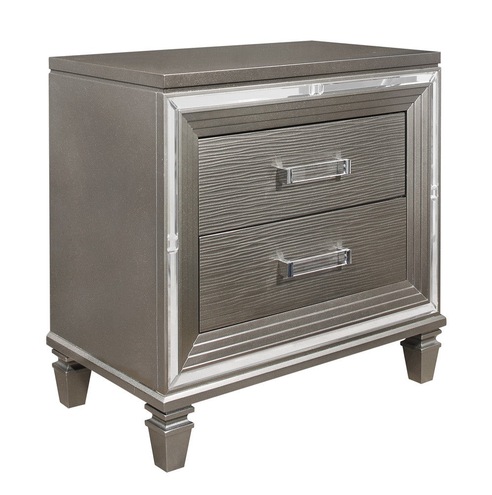 Tamsin Silver/Gray Metallic LED Upholstered Storage Platform Bedroom Set - SET | 1616K-1 | 1616K-2 | 1616-3 | 1616-5 | 1616-6 | 1616-4 | 1616-9 - Luna Furniture - Dallas Store
