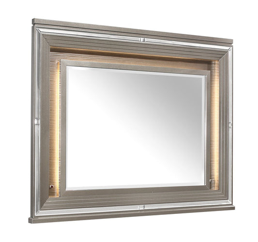 Tamsin Silver/Gray Metallic Mirror (Mirror Only) - 1616-6 - Luna Furniture - Dallas Store