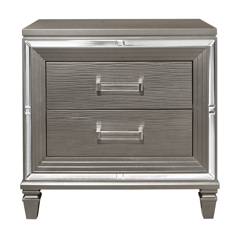 Tamsin Silver/Gray Metallic Nightstand - 1616-4 - Luna Furniture - Dallas Store