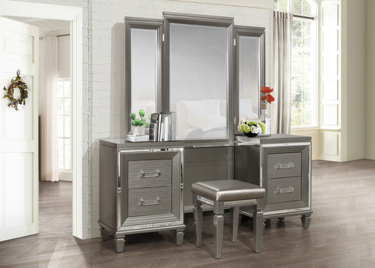 Tamsin Silver/Gray Metallic Vanity Set - SET | 1616-15L | 1616-15R | 1616-15M - Luna Furniture - Dallas Store