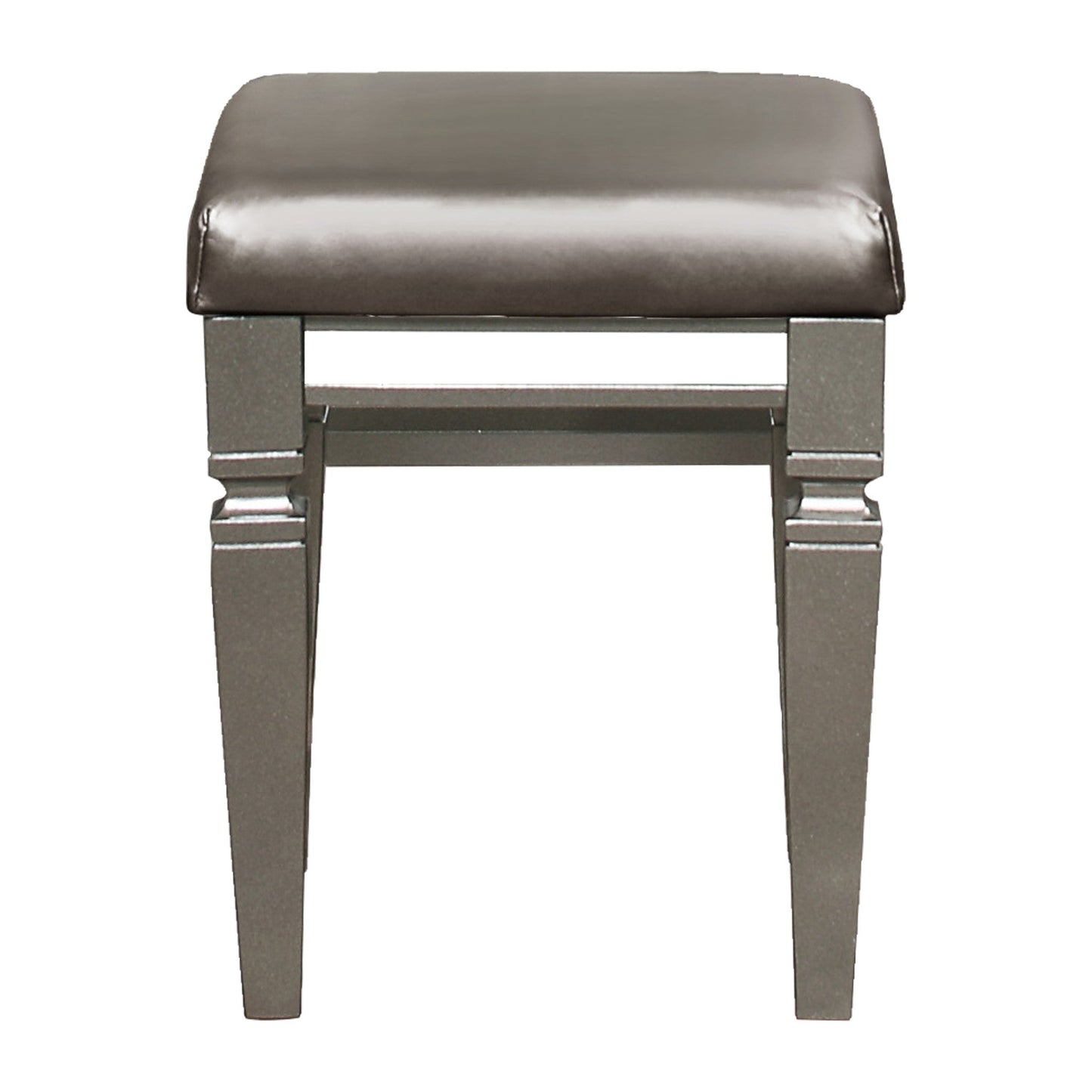 Tamsin Silver/Gray Metallic Vanity Stool - 1616-14 - Luna Furniture - Dallas Store