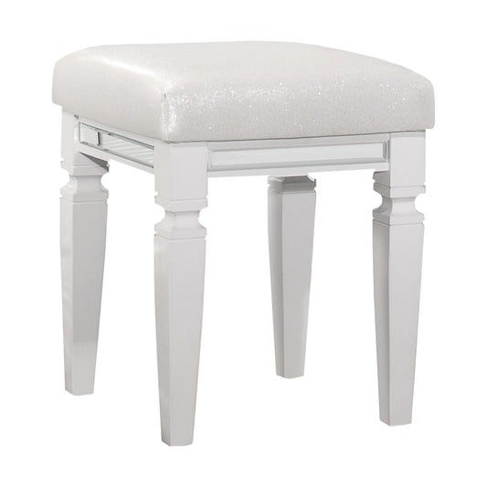 Tamsin White Vanity Stool - 1616W-14 - Luna Furniture - Dallas Store