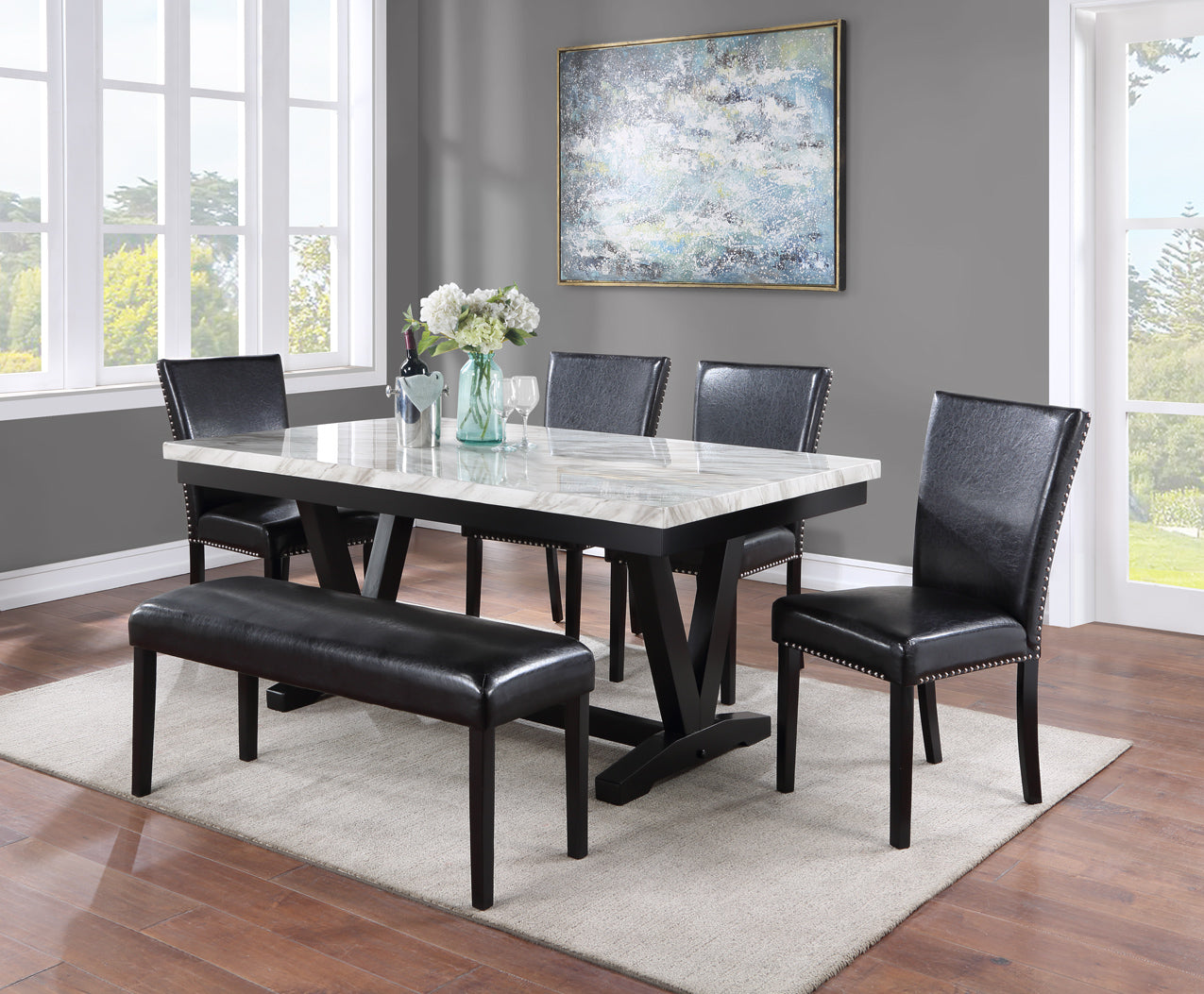 Tanner White/Black Side Chair, Set of 2 - 2222S - Luna Furniture - Dallas Store