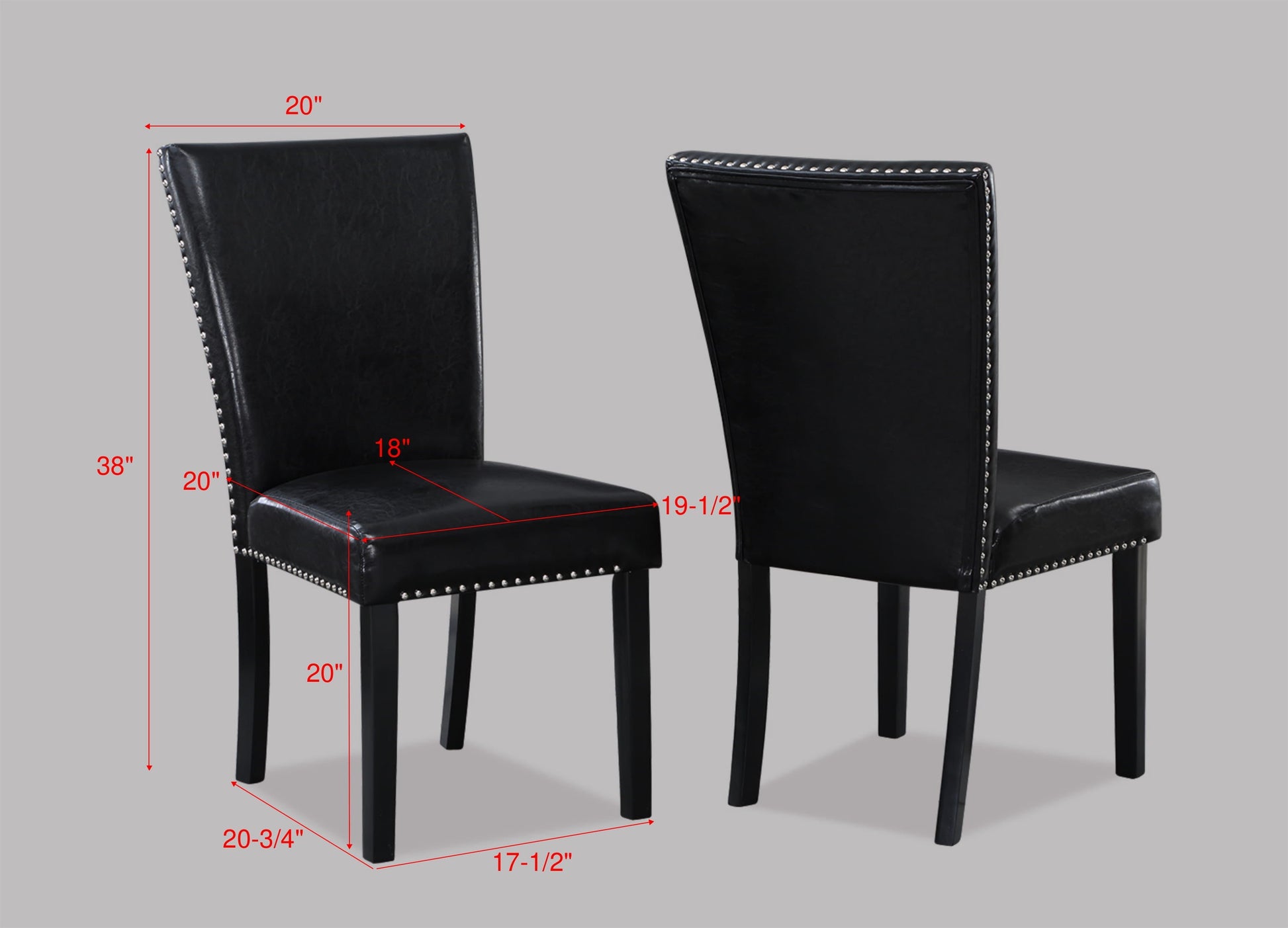 Tanner White/Black Side Chair, Set of 2 - 2222S - Luna Furniture - Dallas Store
