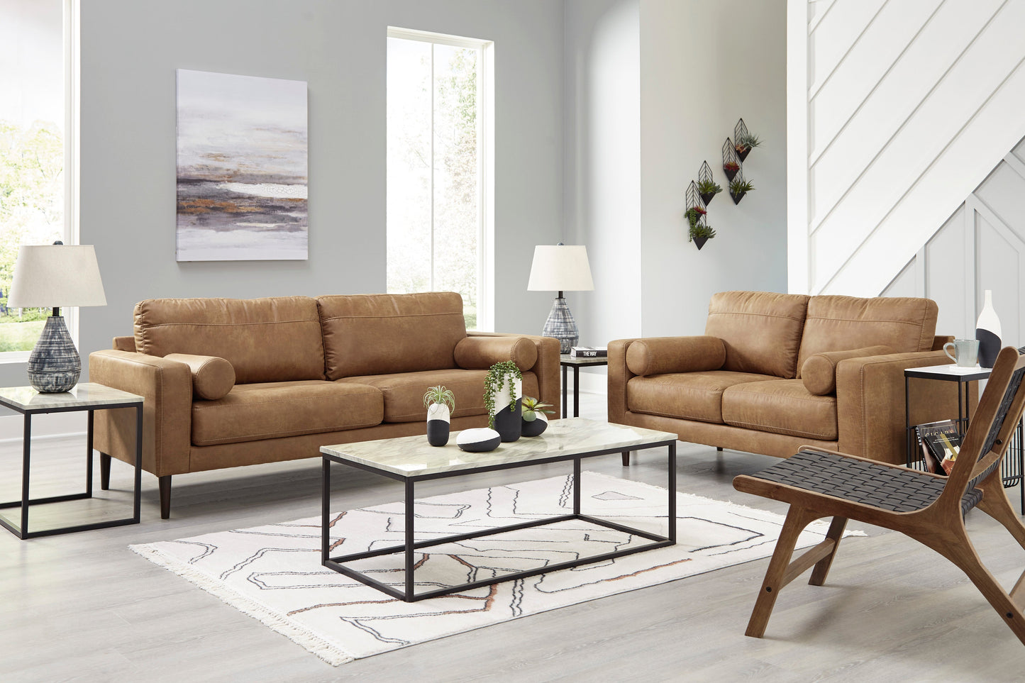 Telora Caramel Living Room Set - SET | 4100238 | 4100235 - Luna Furniture - Dallas Store