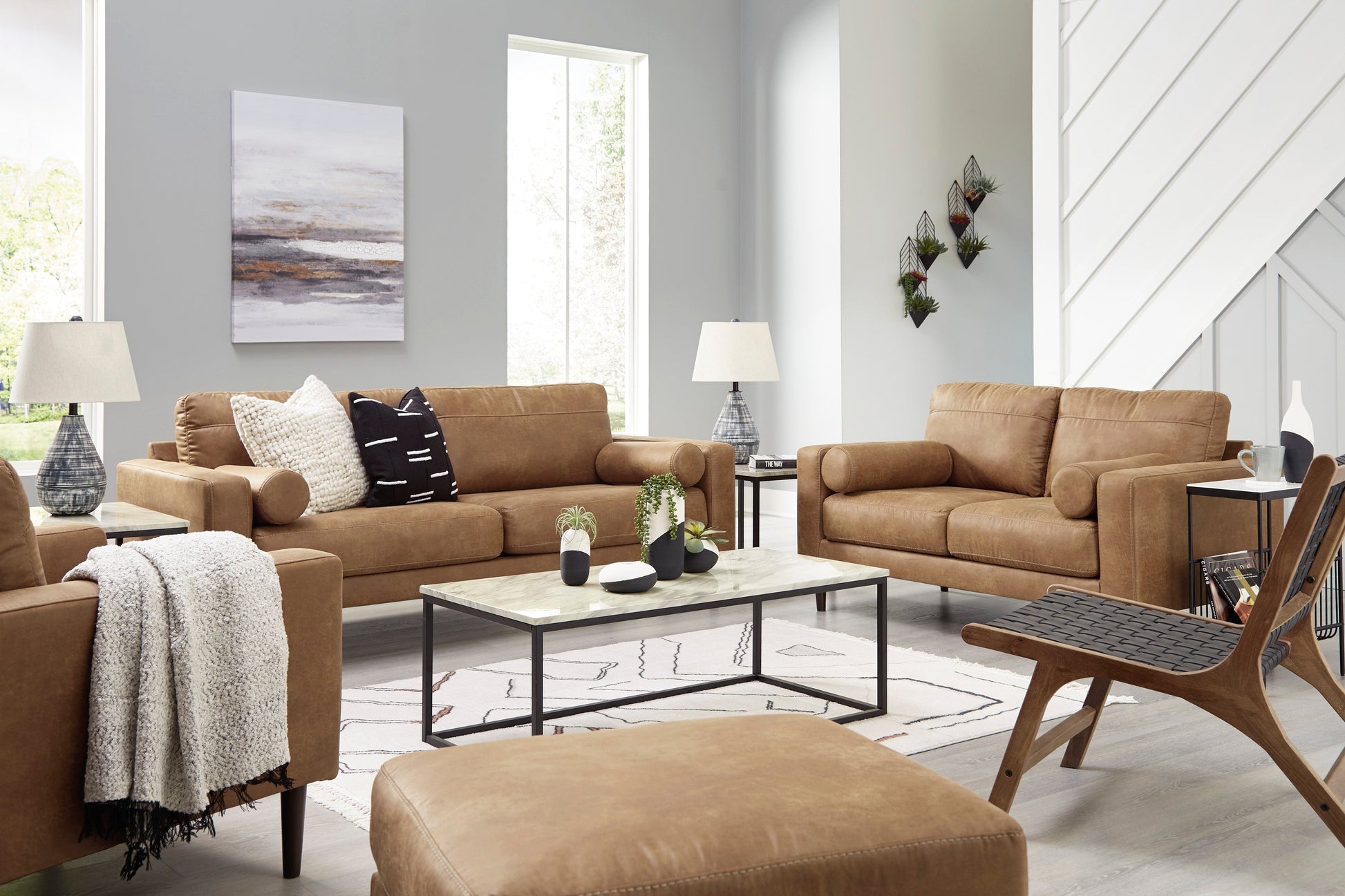 Telora Caramel Living Room Set - SET | 4100238 | 4100235 - Luna Furniture - Dallas Store