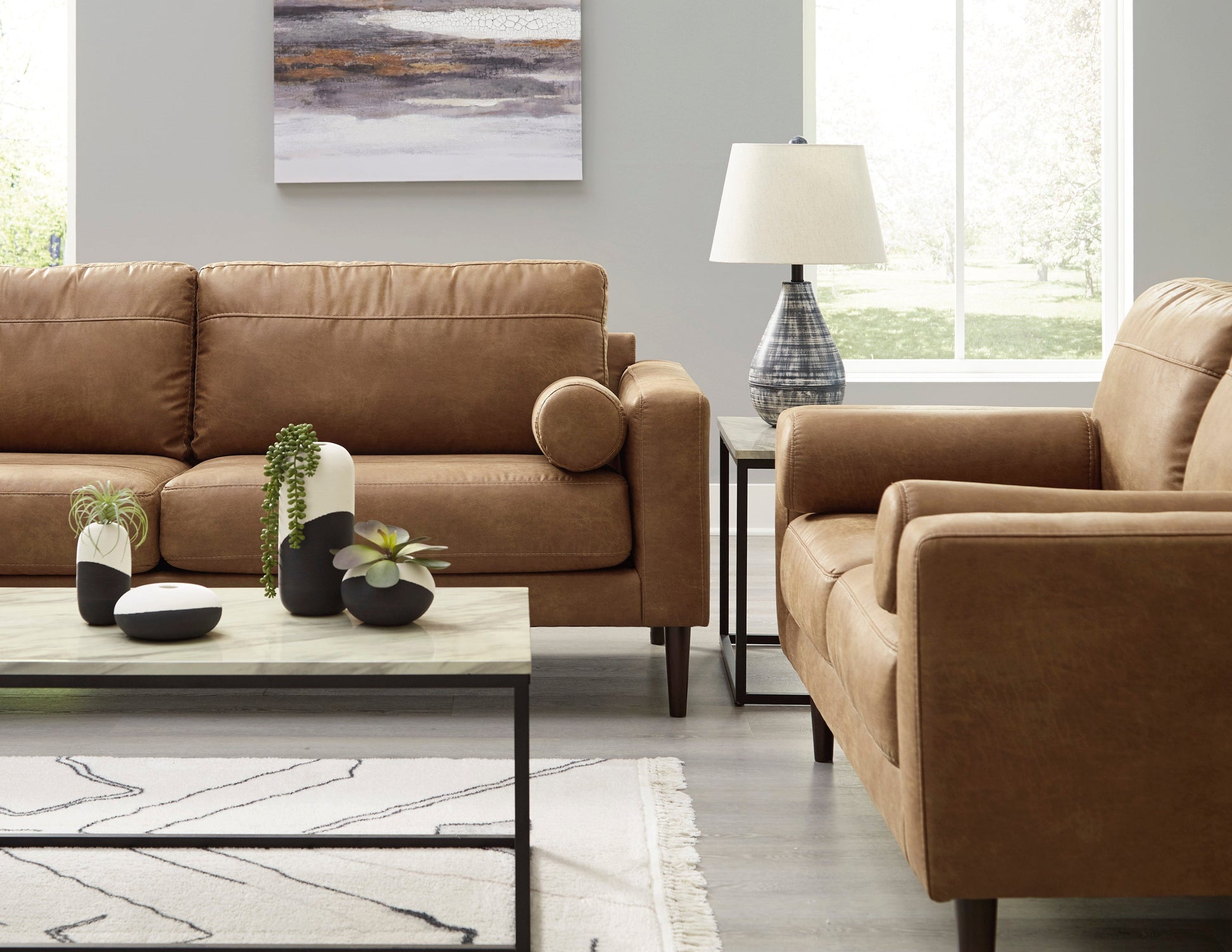 Telora Caramel Living Room Set - SET | 4100238 | 4100235 - Luna Furniture - Dallas Store