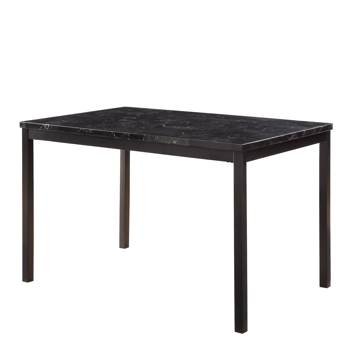 Tempe Black Marble-Top Dining Set - SET | 2601BK-48 | 2601BK-S1 - Luna Furniture - Dallas Store