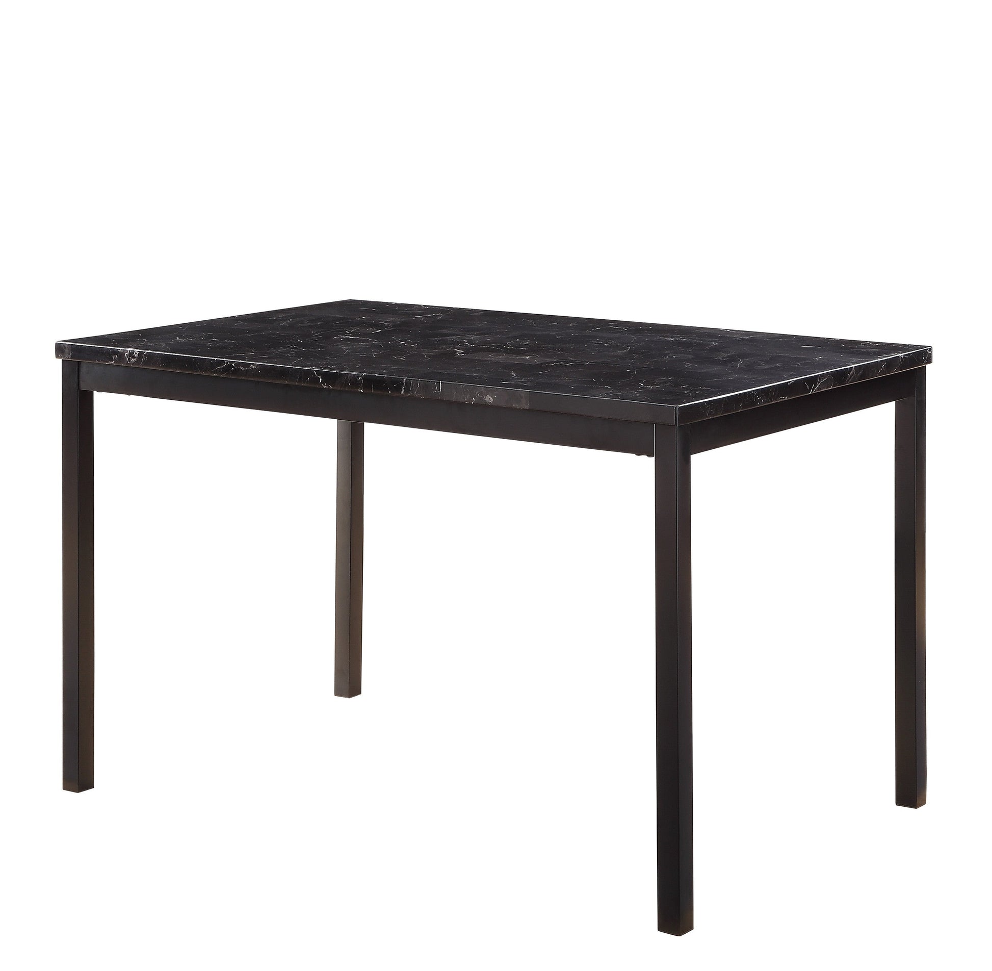Tempe Black Marble-Top Dining Set - SET | 2601BK-48 | 2601BK-S1 - Luna Furniture - Dallas Store