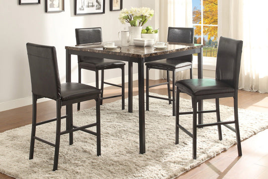 Tempe Brown/Black Marble-Top Counter Height Set - SET | 2601-36 | 2601-24(3) - Luna Furniture - Dallas Store