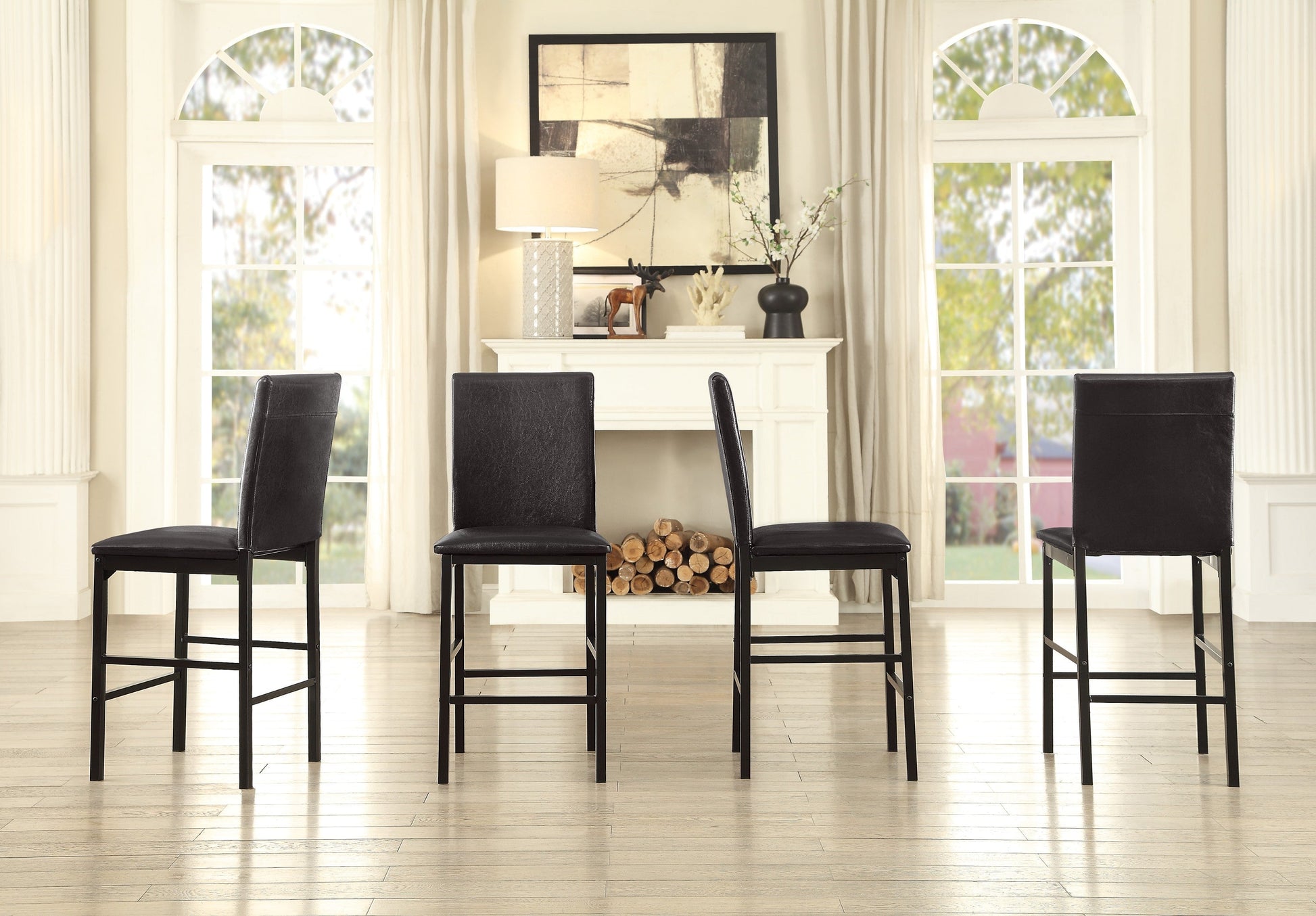 Tempe Brown/Black Marble-Top Counter Height Set - SET | 2601-36 | 2601-24(3) - Luna Furniture - Dallas Store