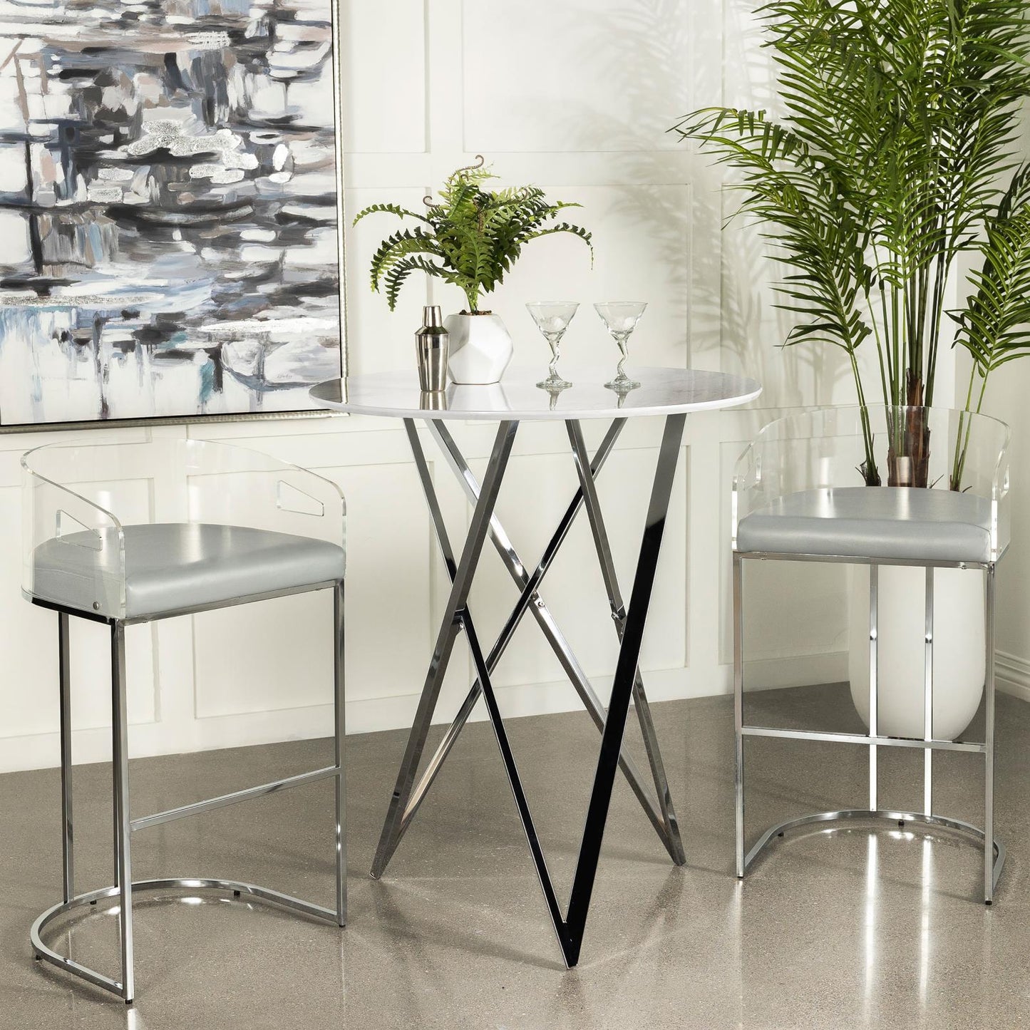 Terrell Brass 2-Tier Mirrored Serving Cart - 183526 - Luna Furniture - Dallas Store