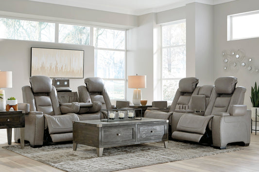 The Man-Den Gray Power Reclining Living Room Set - SET | U8530515 | U8530518 | U8530513 - Luna Furniture - Dallas Store