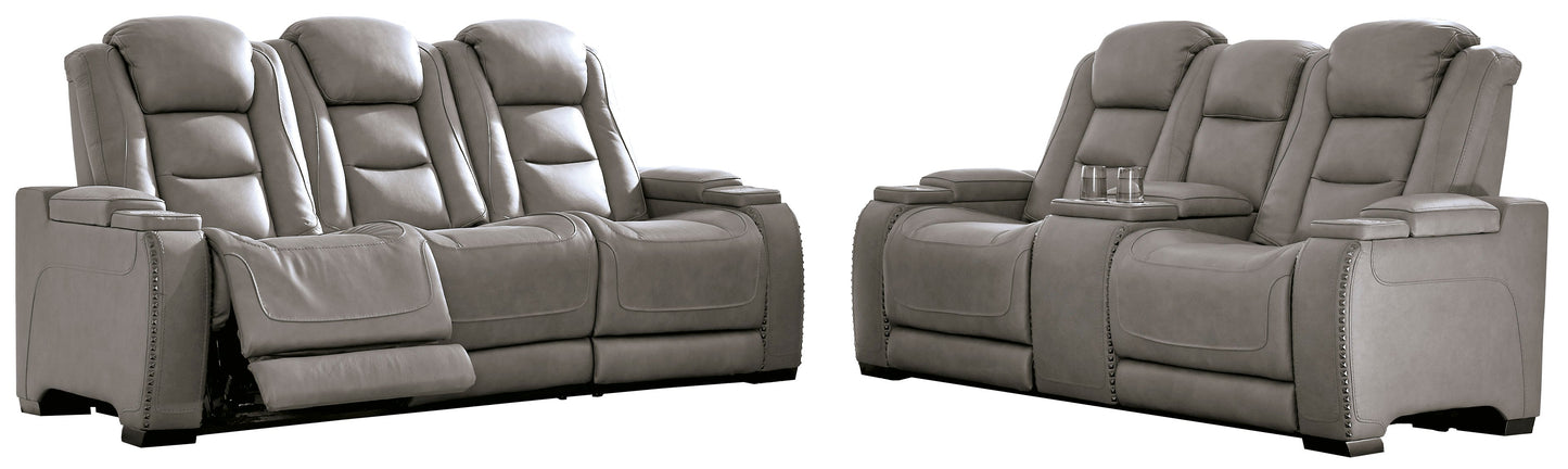 The Man-Den Gray Power Reclining Living Room Set - SET | U8530515 | U8530518 | U8530513 - Luna Furniture - Dallas Store