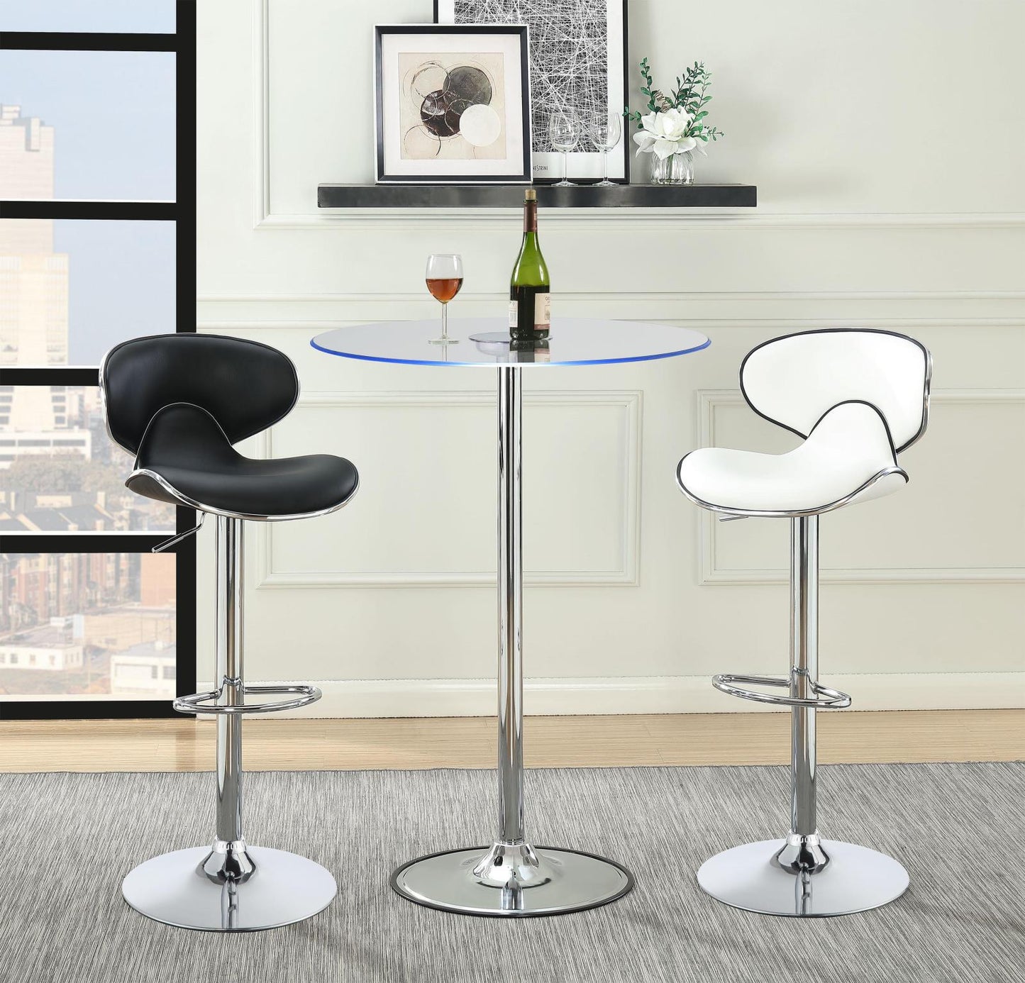 Thea Chrome/Clear LED Bar Table - 122400 - Luna Furniture - Dallas Store