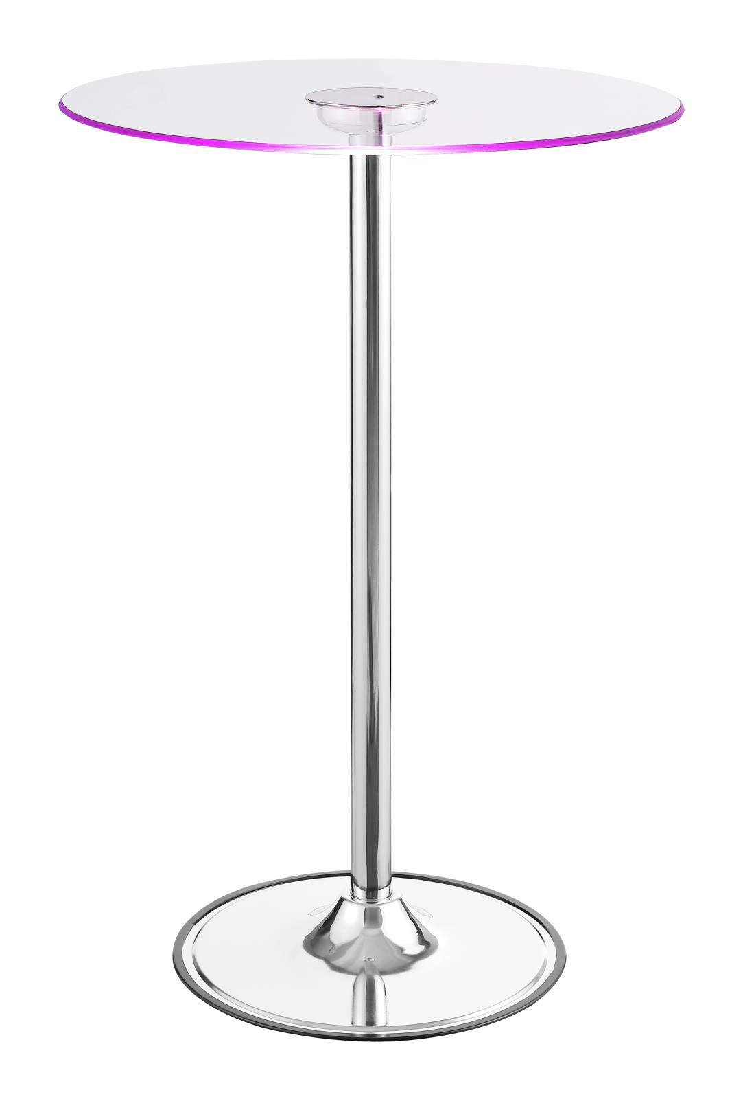 Thea Chrome/Clear LED Bar Table - 122400 - Luna Furniture - Dallas Store
