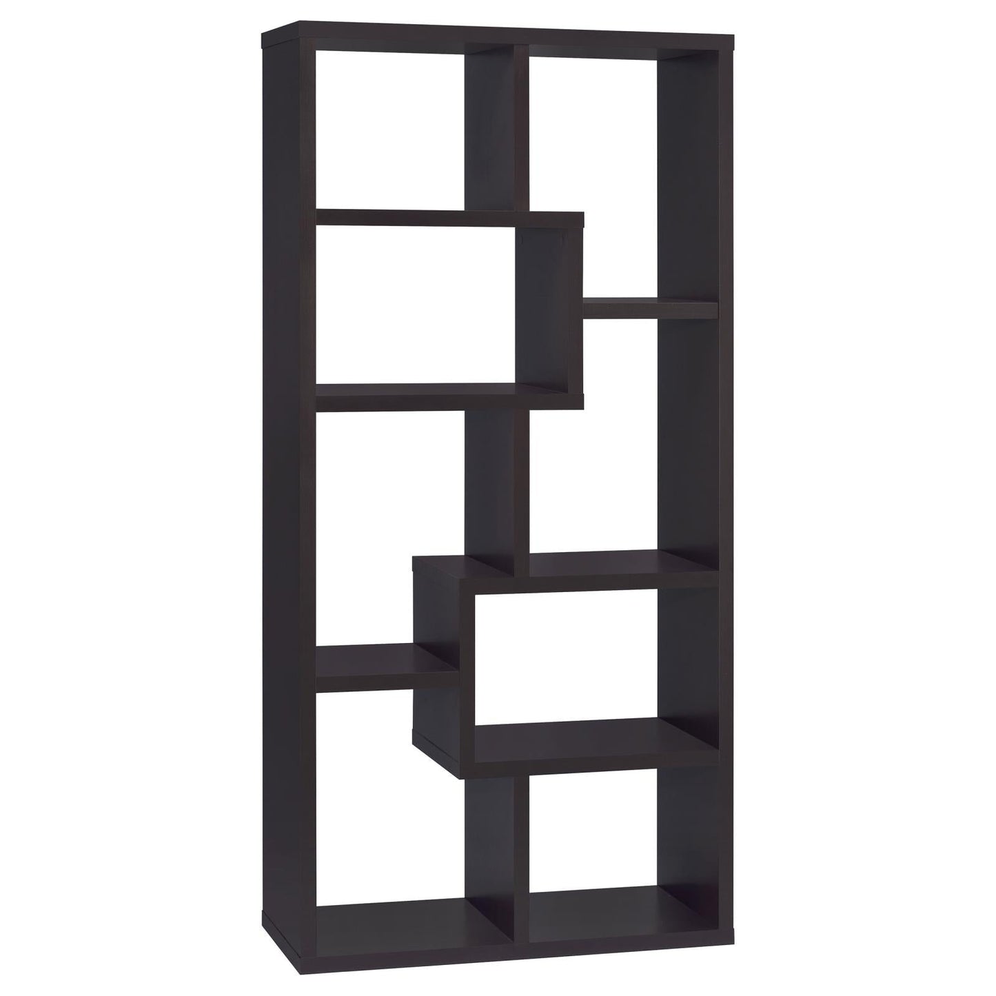 Theo Cappuccino 10-Shelf Bookcase - 800264 - Luna Furniture - Dallas Store