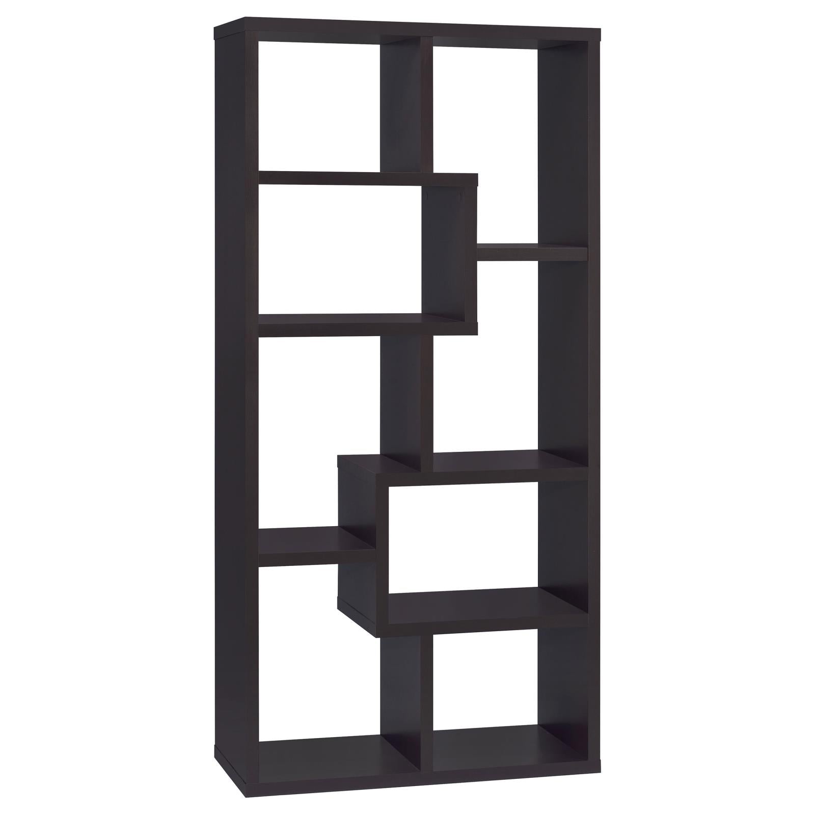 Theo Cappuccino 10-Shelf Bookcase - 800264 - Luna Furniture - Dallas Store