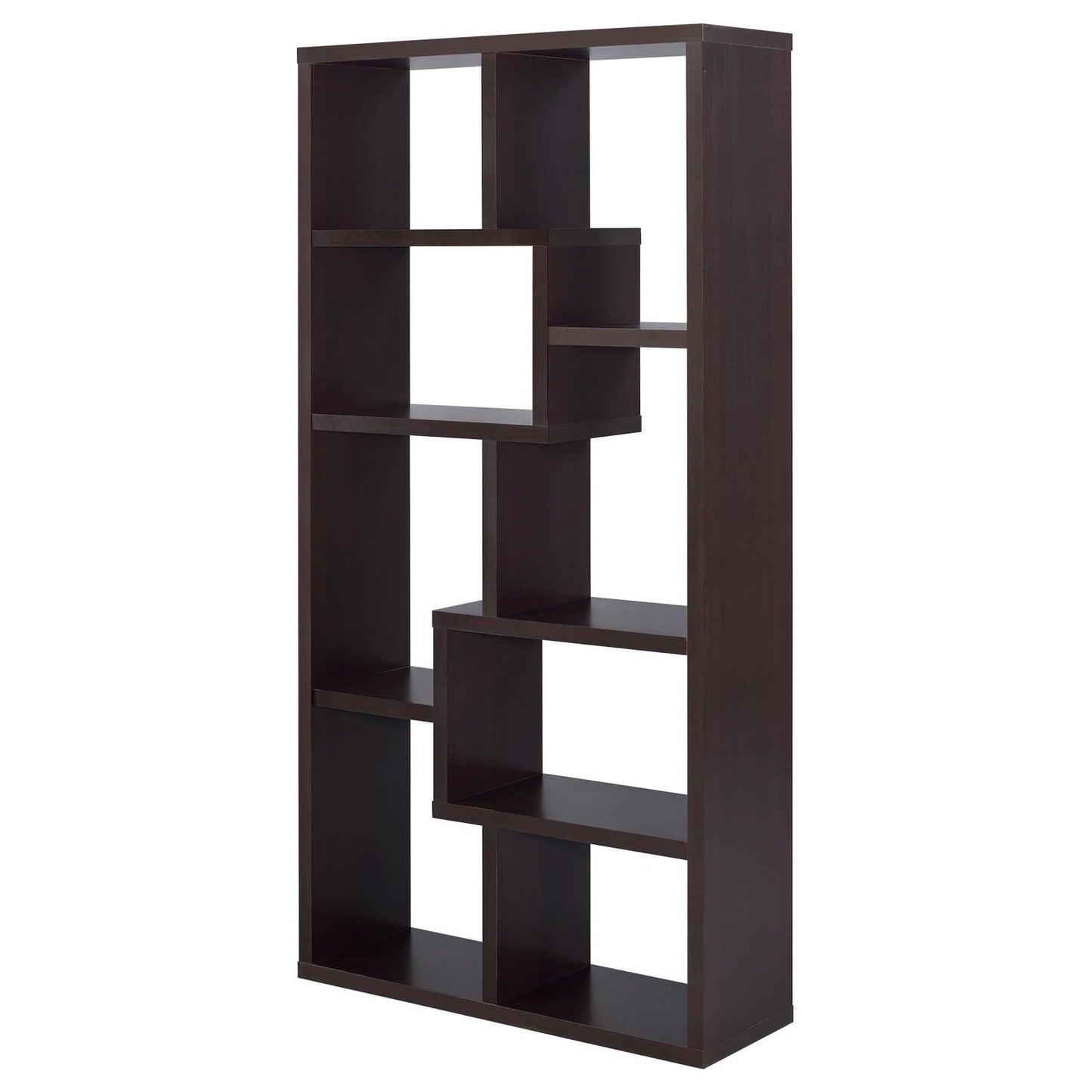 Theo Cappuccino 10-Shelf Bookcase - 800264 - Luna Furniture - Dallas Store