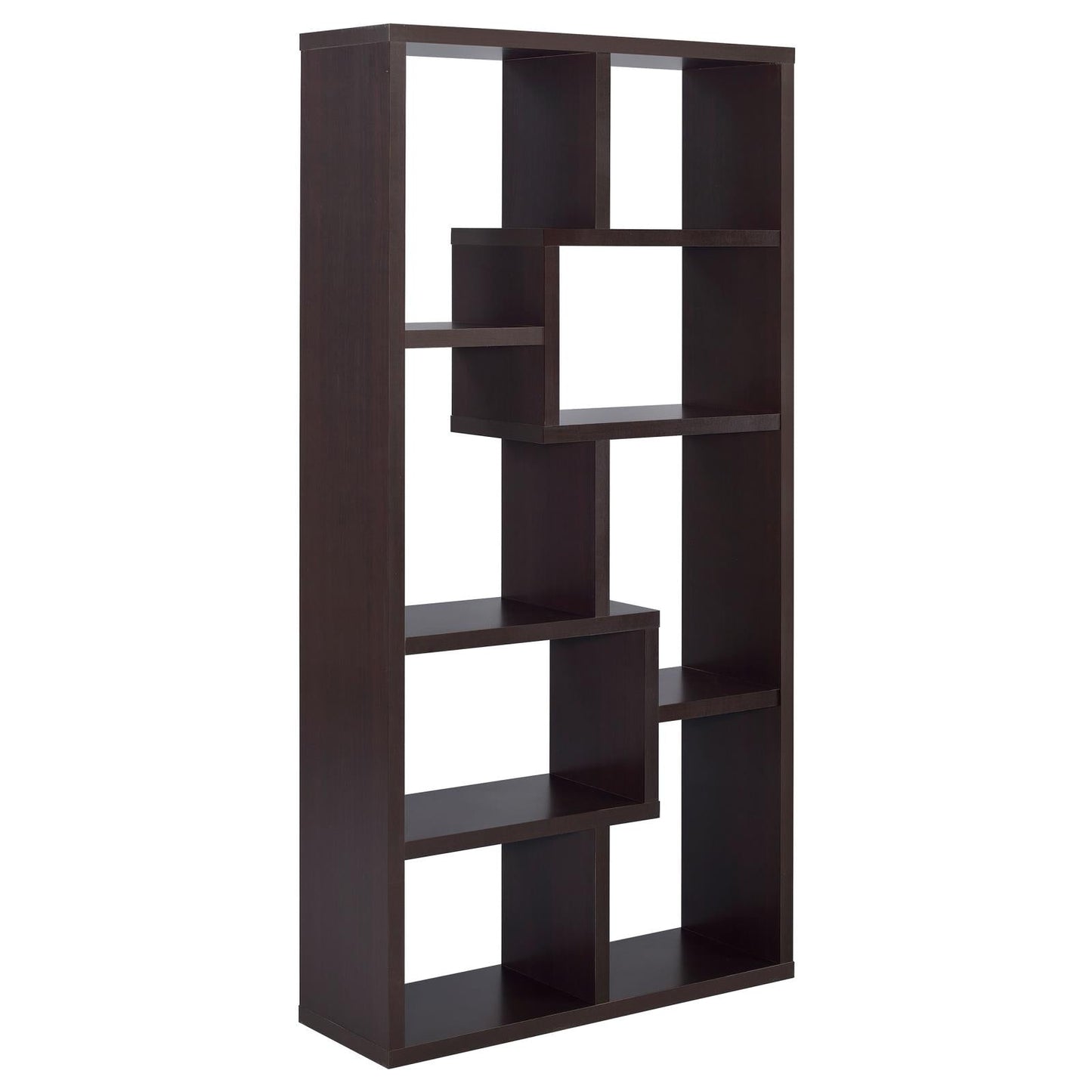 Theo Cappuccino 10-Shelf Bookcase - 800264 - Luna Furniture - Dallas Store