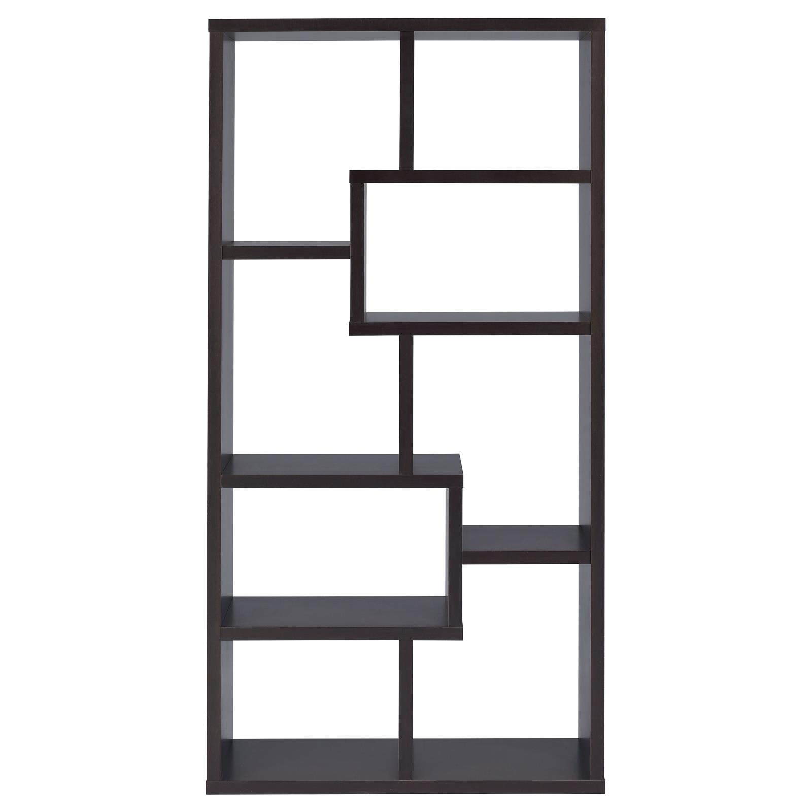 Theo Cappuccino 10-Shelf Bookcase - 800264 - Luna Furniture - Dallas Store