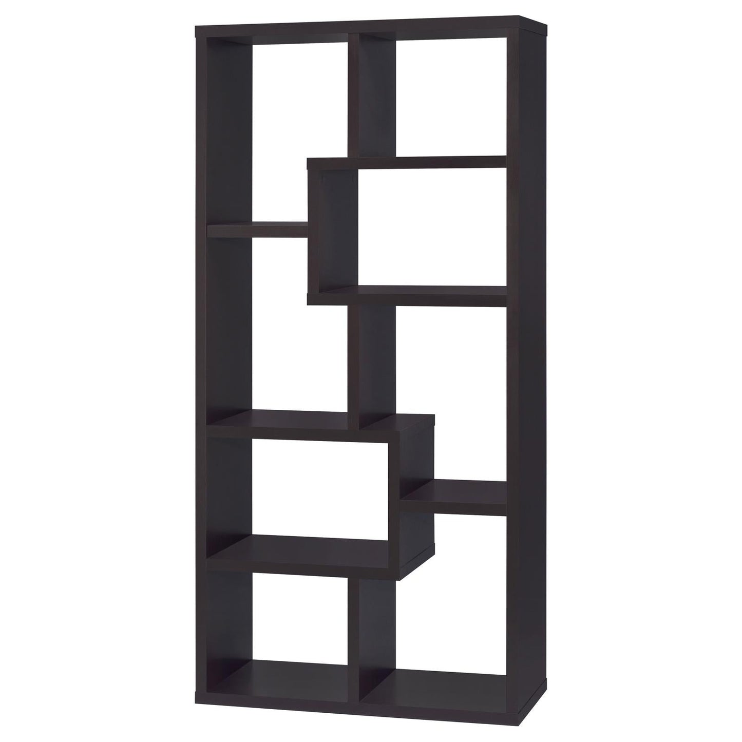Theo Cappuccino 10-Shelf Bookcase - 800264 - Luna Furniture - Dallas Store