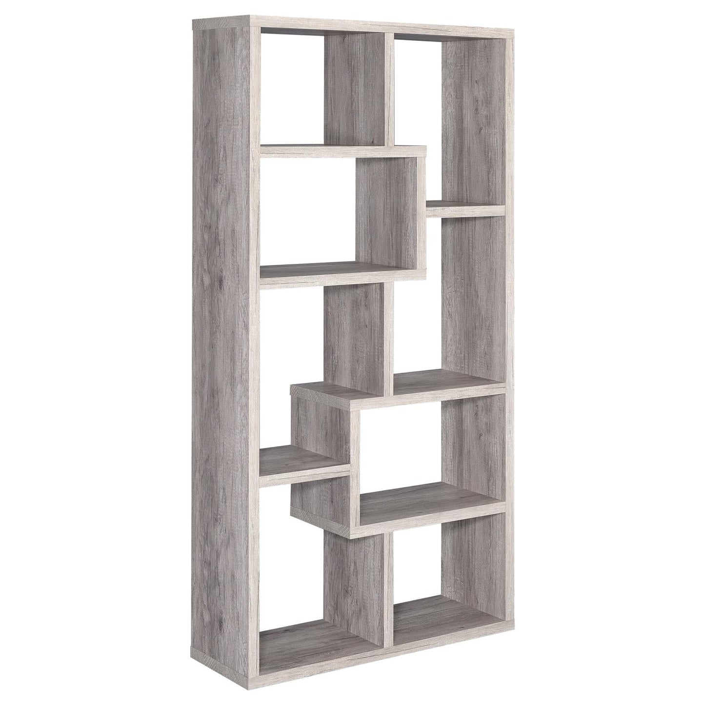 Theo Gray Driftwood 10-Shelf Bookcase - 801137 - Luna Furniture - Dallas Store