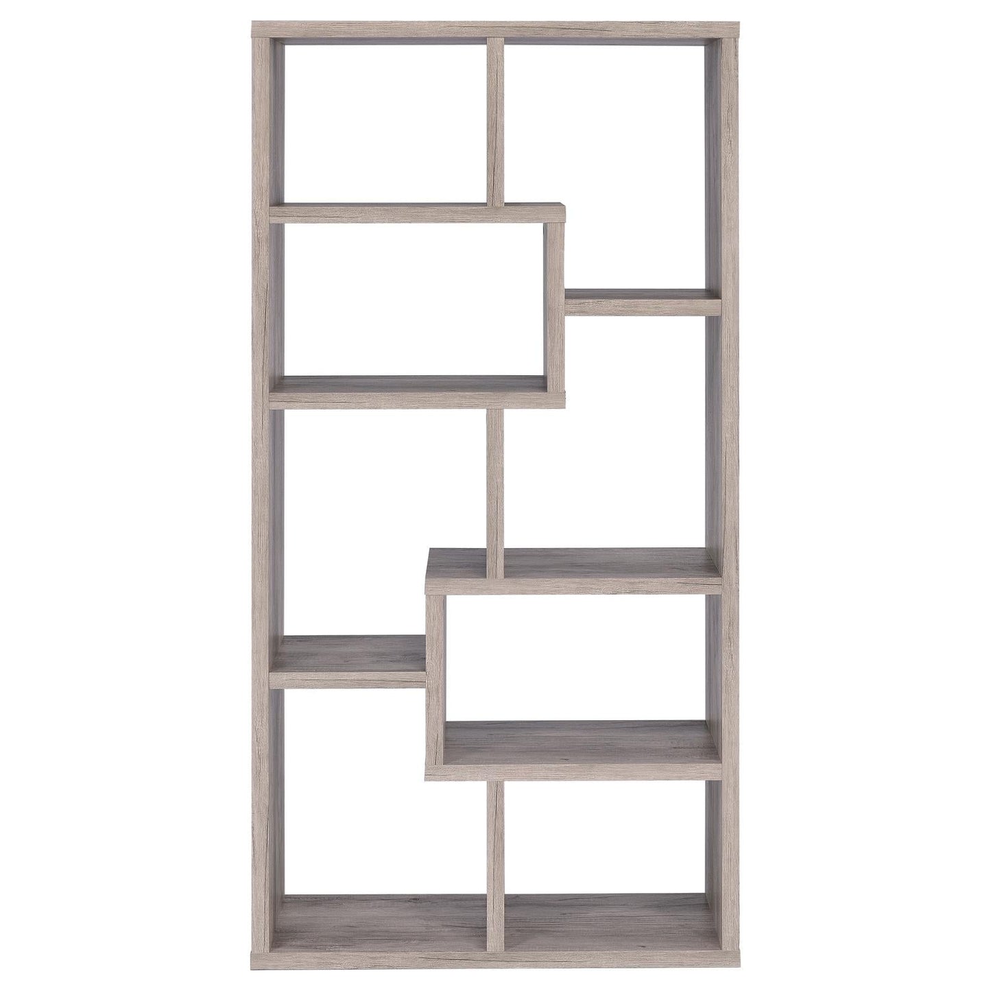 Theo Gray Driftwood 10-Shelf Bookcase - 801137 - Luna Furniture - Dallas Store