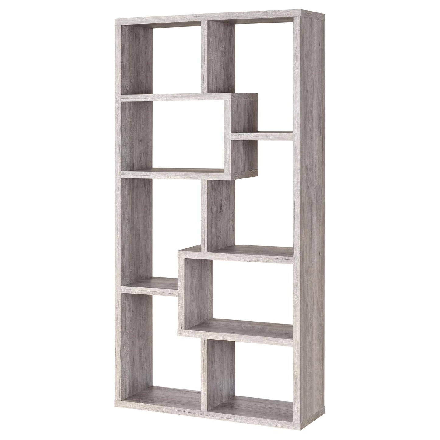 Theo Gray Driftwood 10-Shelf Bookcase - 801137 - Luna Furniture - Dallas Store