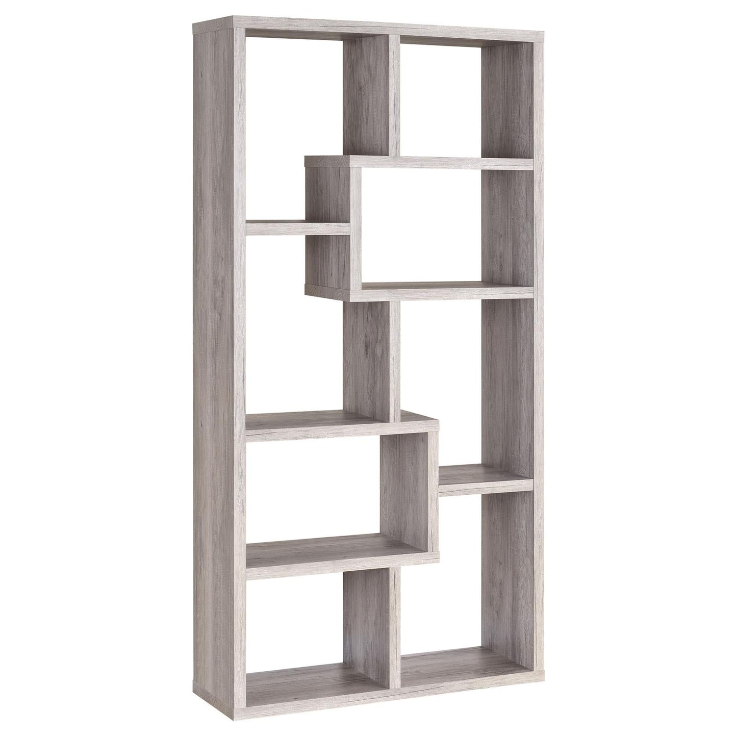 Theo Gray Driftwood 10-Shelf Bookcase - 801137 - Luna Furniture - Dallas Store
