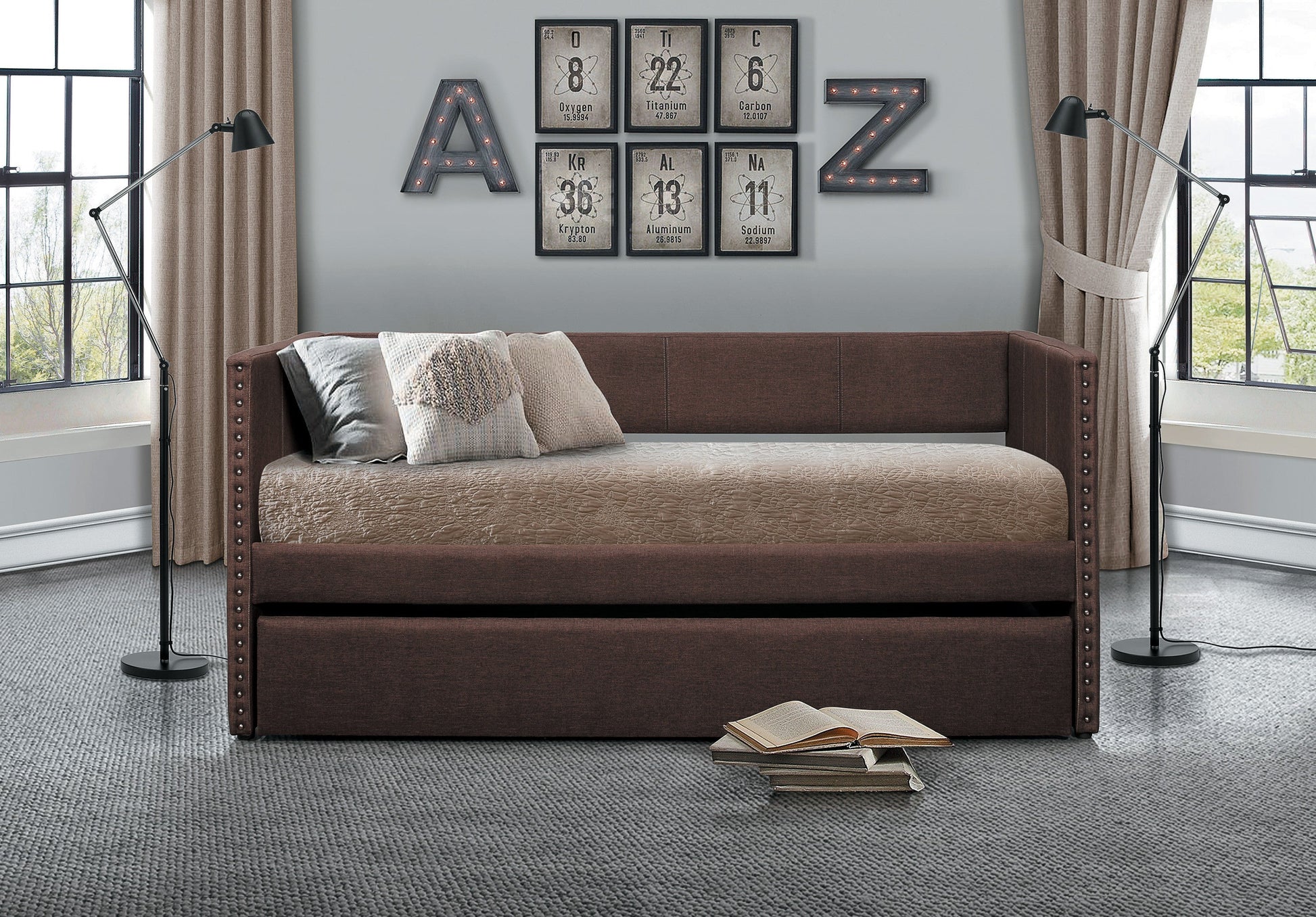 Therese Chocolate Daybed with Trundle - SET | 4969CH-A | 4969CH-B - Luna Furniture - Dallas Store
