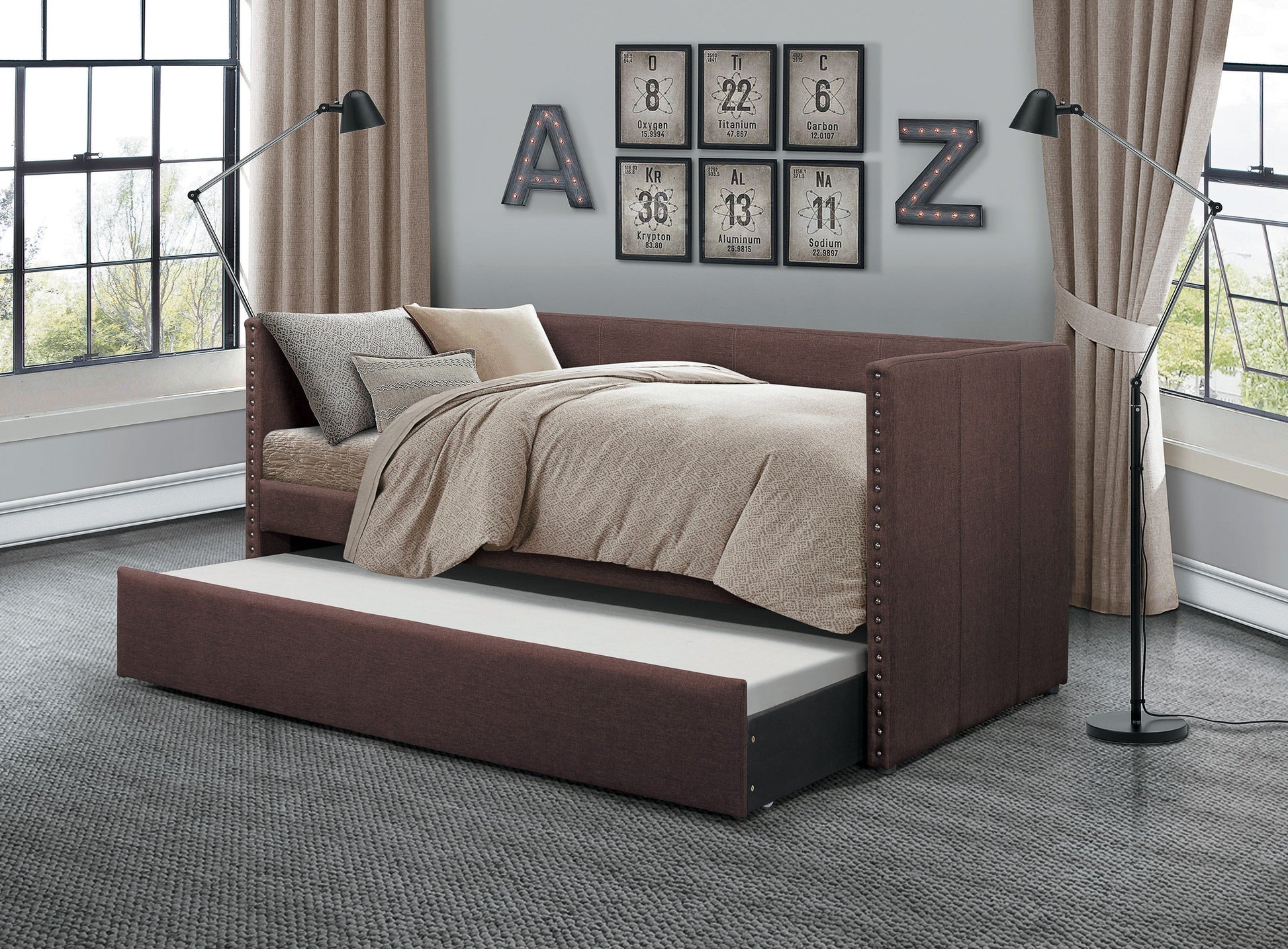Therese Chocolate Daybed with Trundle - SET | 4969CH-A | 4969CH-B - Luna Furniture - Dallas Store