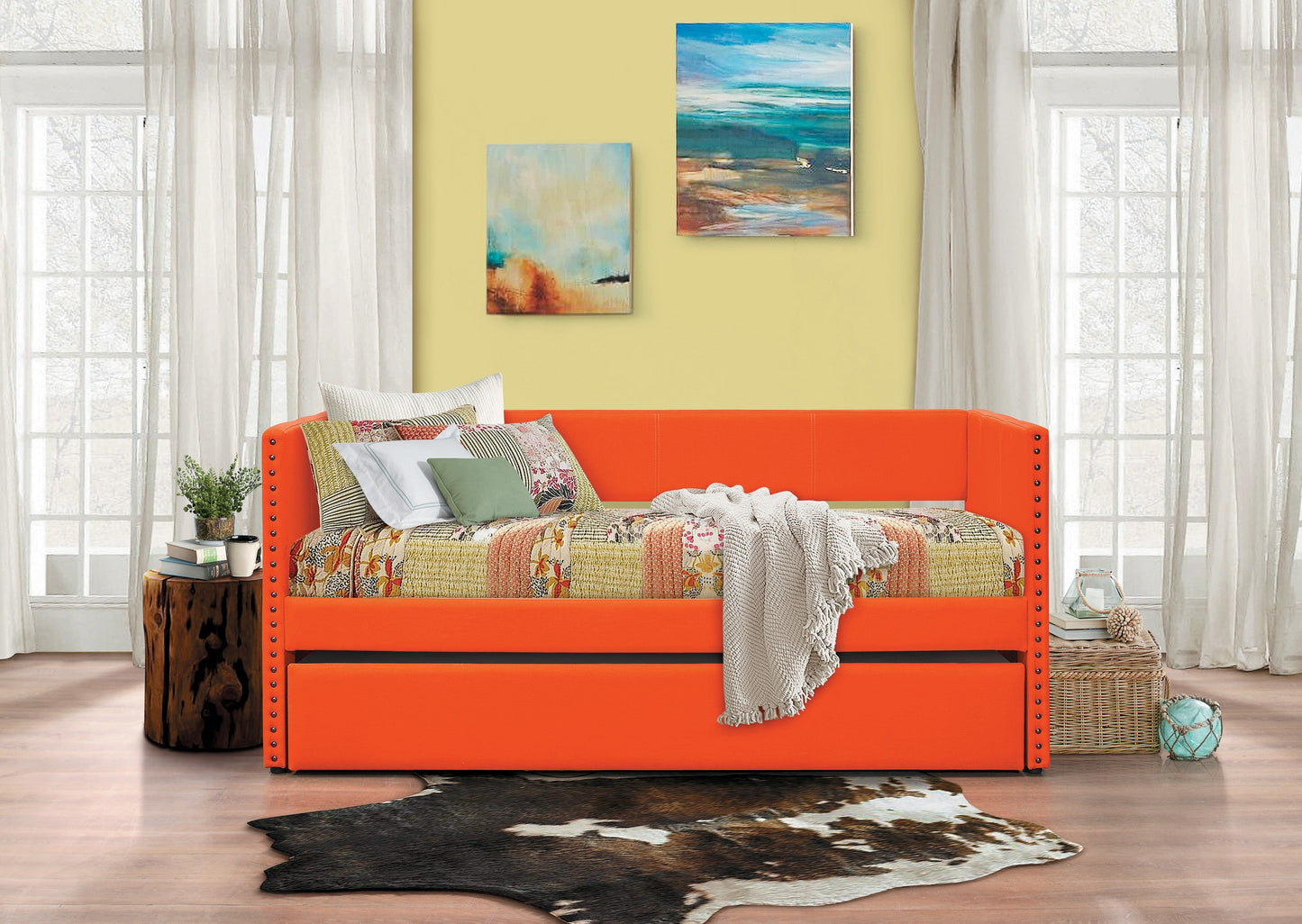 Therese Orange Daybed with Trundle - SET | 4969RN-A | 4969RN-B - Luna Furniture - Dallas Store