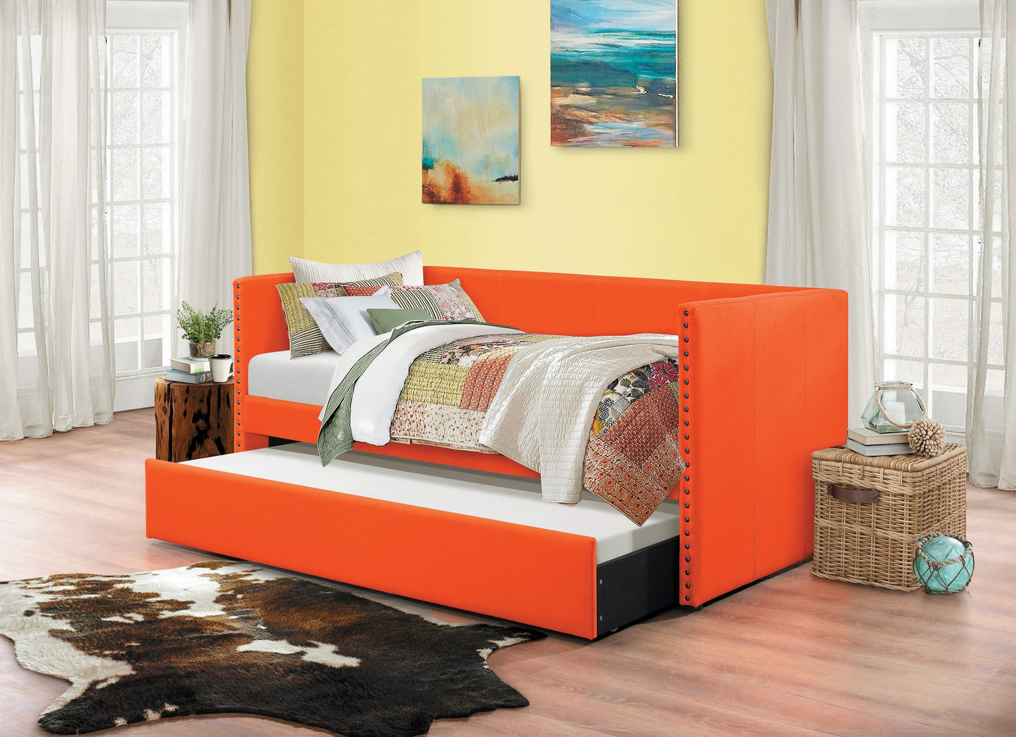 Therese Orange Daybed with Trundle - SET | 4969RN-A | 4969RN-B - Luna Furniture - Dallas Store