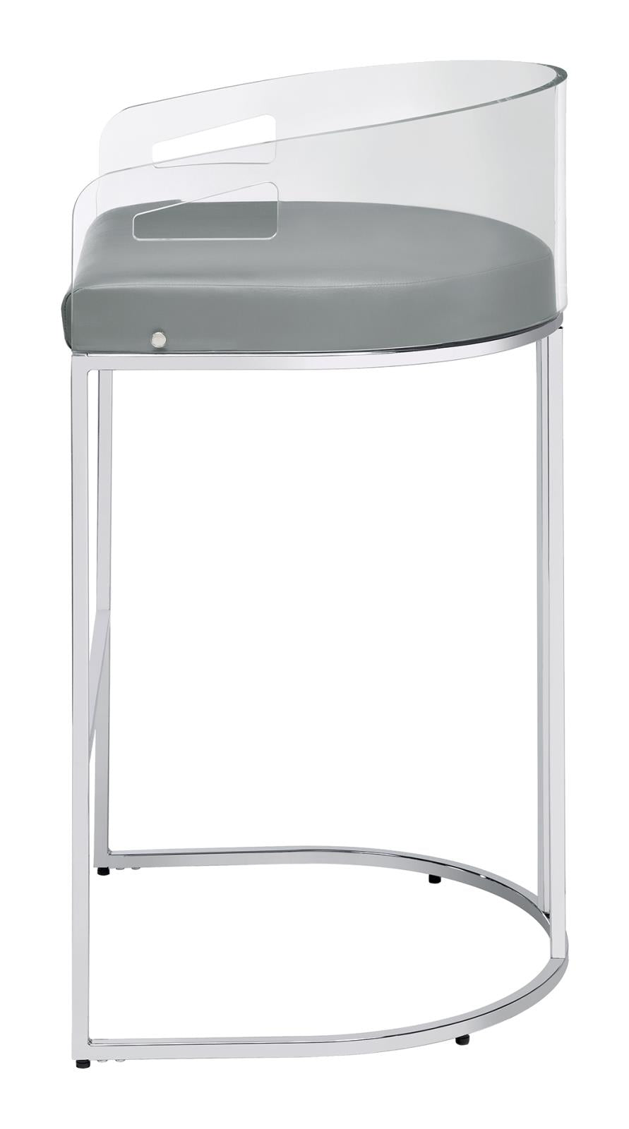 Thermosolis Gray/Chrome Acrylic Back Bar Stools, Set of 2 - 183406 - Luna Furniture - Dallas Store